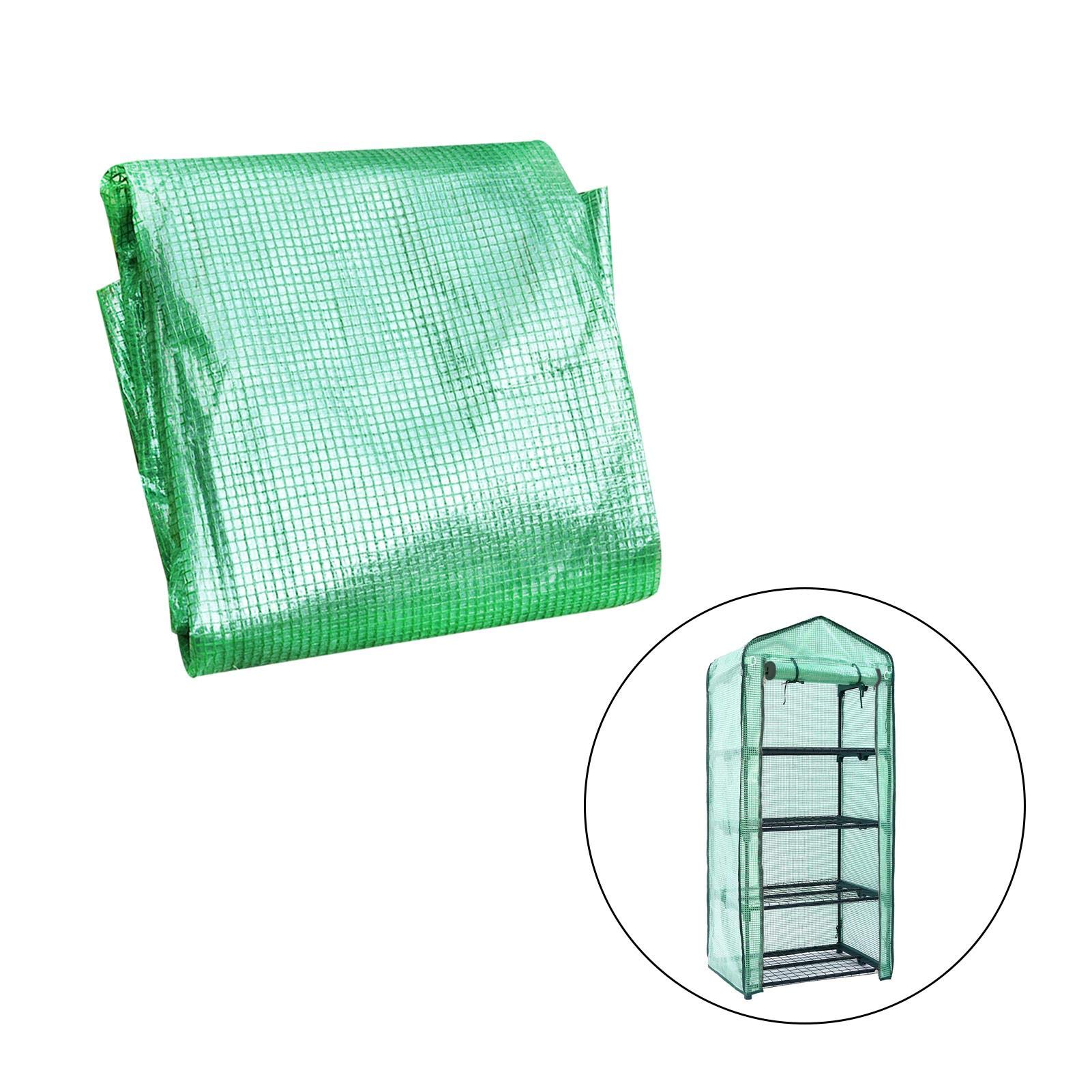 Copertura di ricambio per serra a 4 livelli, 160 cm x 70 cm x 50 cm, copertura trasparente in PVC per piccole piante da coltivazione con porta avvolgibile con cerniera (telaio non incluso