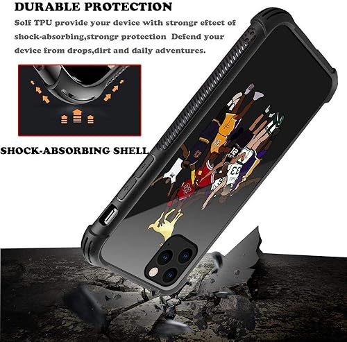 Miniatura 3 de Funda compatible con iPhone 13 Pro Max, diseño de jugador de baloncesto con 35 patrones de absorción de golpes para niños y hombres, antiarañazos, a