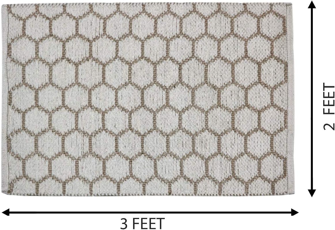 The Home Talk Jute Hemp Cotton Area Rug | Handcrafted Traditional Rugs | Braided Carpet | Natural Shag Rugs for Entryway Bedroom, Home Décor, Dining Room | Eco-Friendly | 2’ x 3’ Natural Store