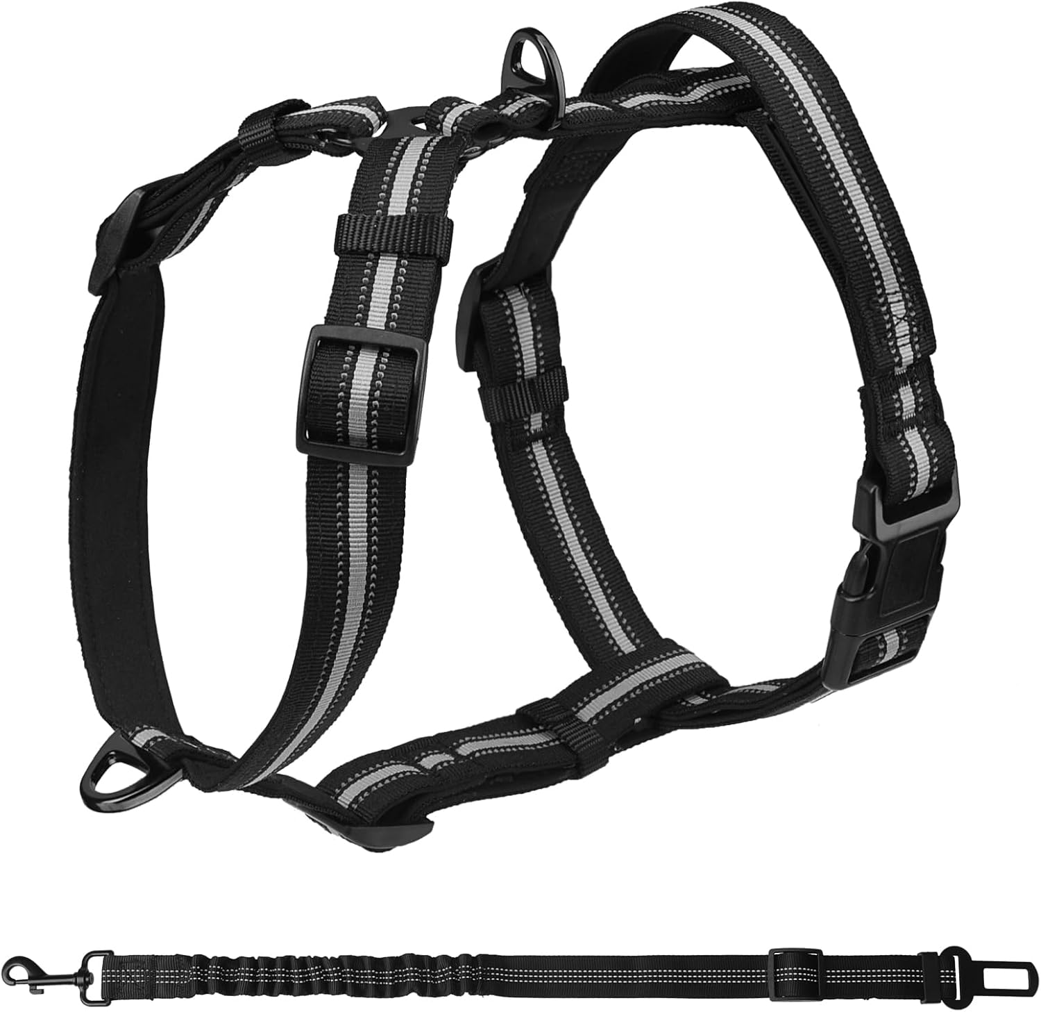 PUPTECK No Pull Dog Harness Medium Sized with Lift Handle, Adjustable Reflective Soft Padded Dog Vest, Escape Proof Dog Walking Halter Easy to Control