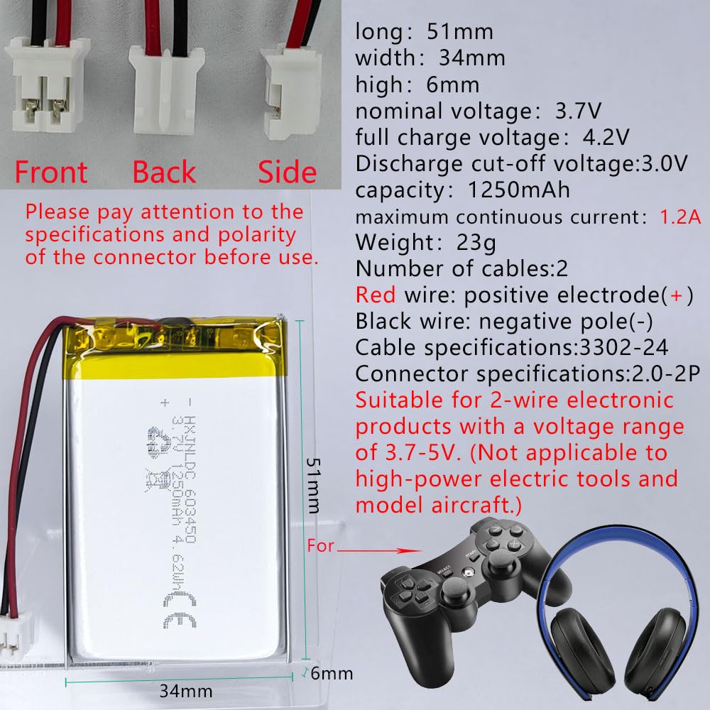 3.8V 1200mAh 723741 Batterie De Remplacement Pour Sony WH-1000XM5