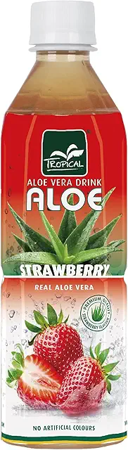 Tropical Aloe Vera Drink Erdbeere - Erfrischendes Getränk mit echten Aloe Vera Stücken