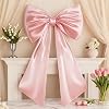 Large Pink Bow for Coquette Room Decor, 40x24 Inch Satin Ribbon Decor for Coquette Birthday Decorations,Wall Hanging Ballerina Birthday Party Backdrop and Playful Room Decoration