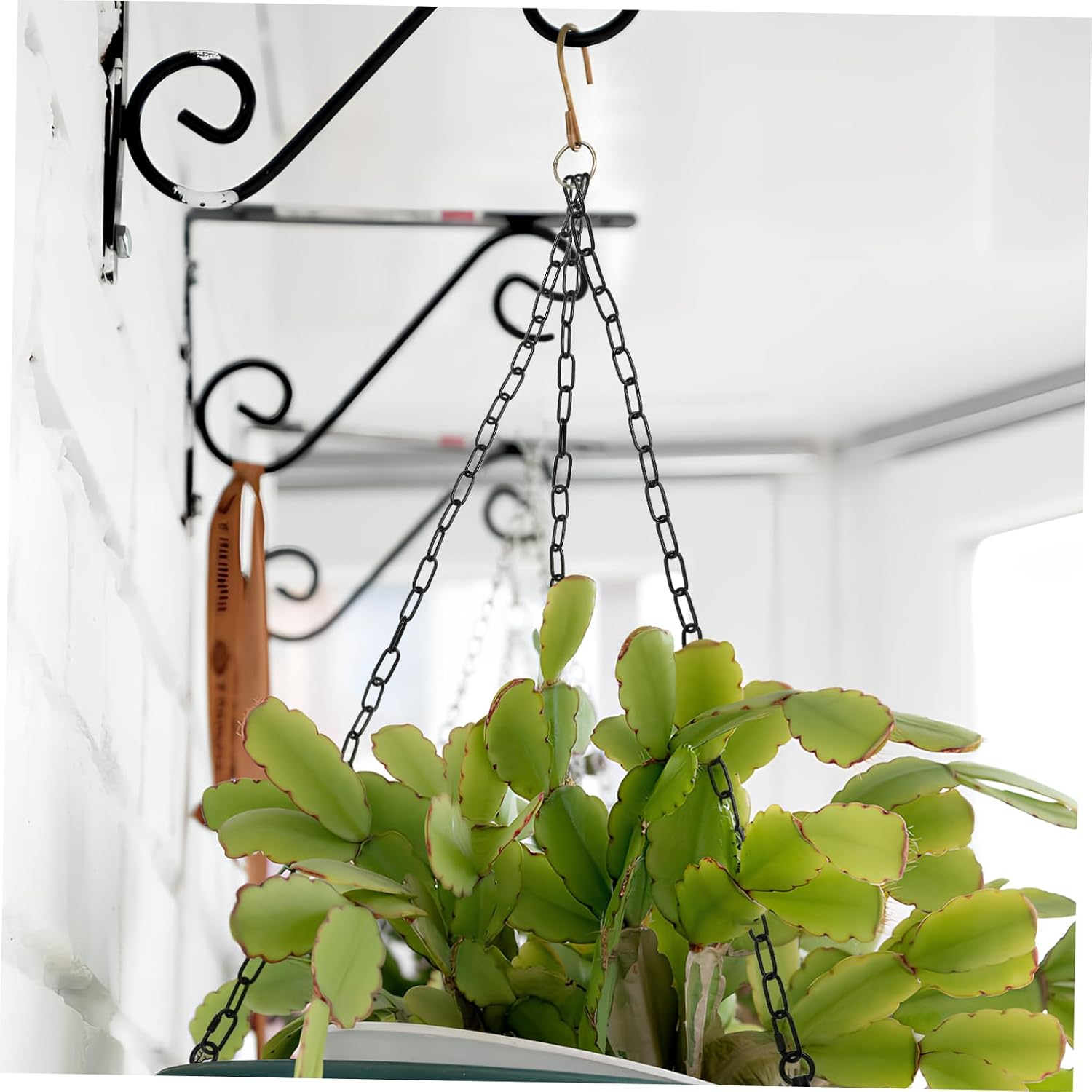 OUNONA Metal Hanging Chain Kit Heavy Duty for Light Fixture Planter Hanger Easy Installation Industrial Use