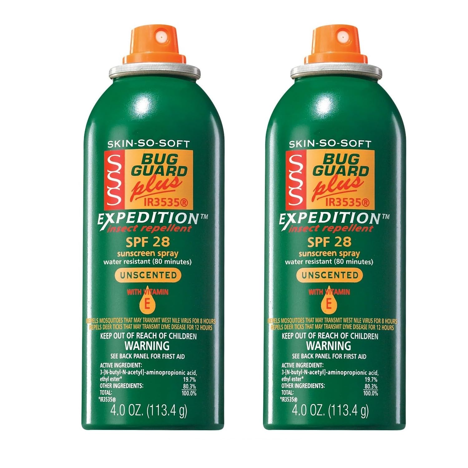 Repellent Bug Guard Plus and Sunscreen SPF 28 Aerosol 4 OZ. (2 Pack)