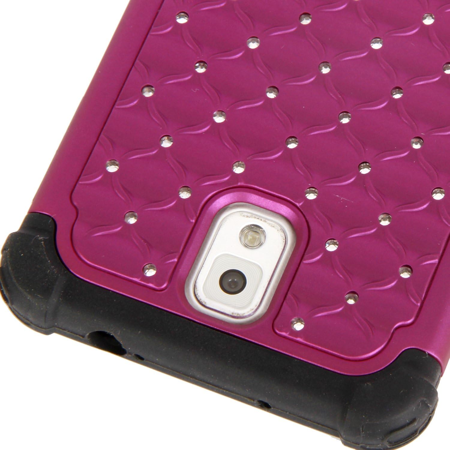 Style4U Galaxy Note 3 Case, Studded Rhinestone Crystal Bling Hybrid Armor Case Cover for Samsung Galaxy Note 3 N9000 N7200 with 1 HD Screen Protector and 1 Stylus [Purple/Black]