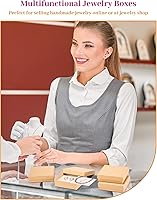 Vista 62 de MESHA Brown Jewelry Gift Boxes with Lids 10 PC, 6x5x1 Cotton Filled Jewelry Boxes, Necklace Gift Box, Bracelet Gift Box, Earring Box, Bulk Jewelry