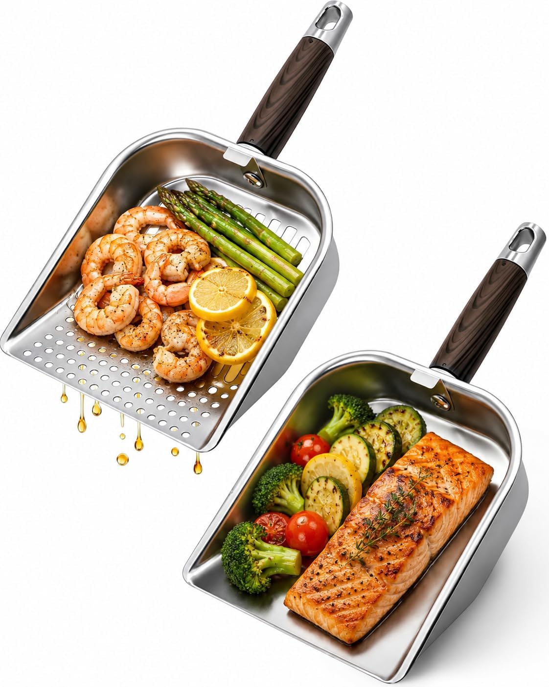 Griddle Scoop for Blackstone for Stir Fry & Move Food, Scoop Spatula,2 Pack