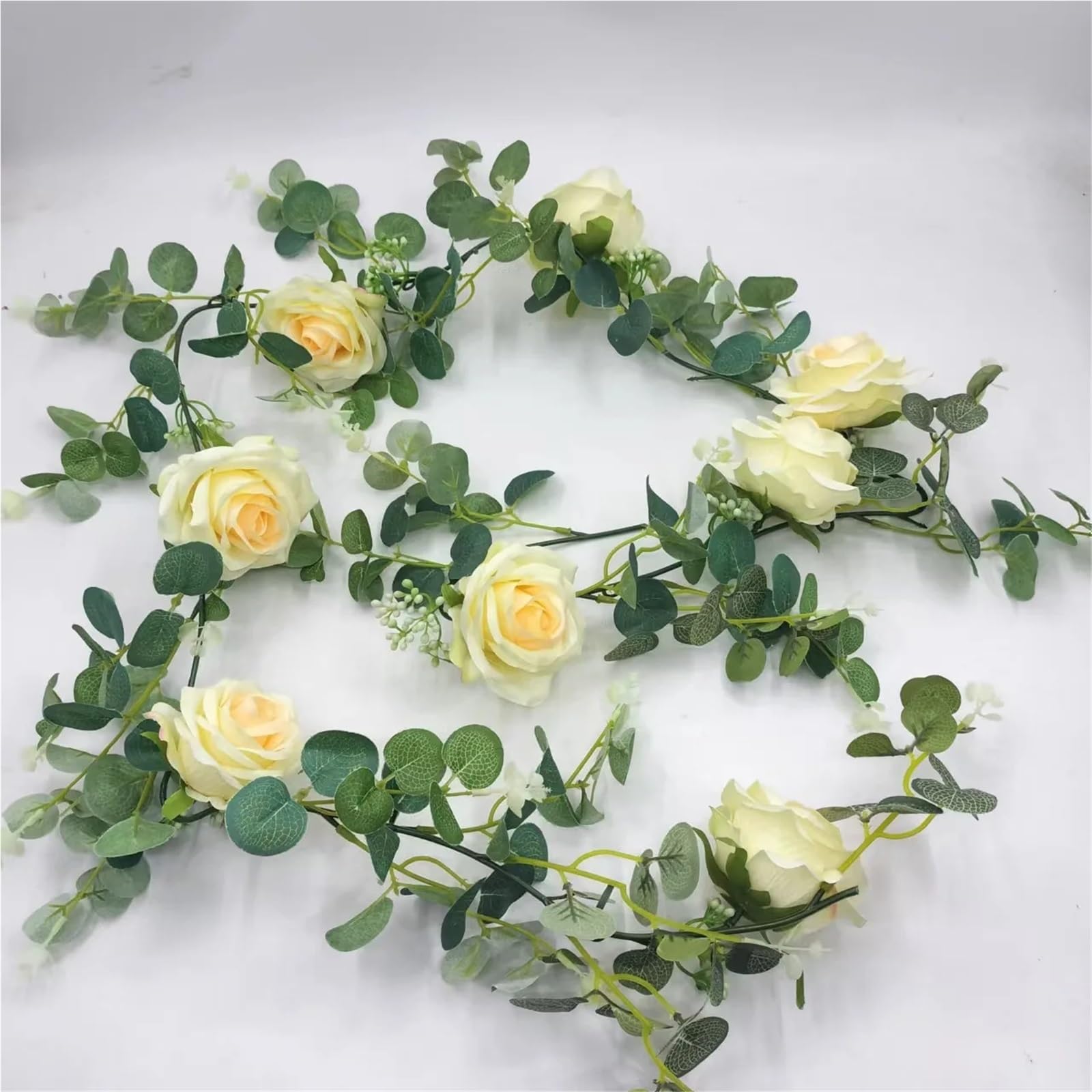 KüNstliche Rosenranke Mit BläTtern 1 stücke Künstliche Blumen Girlande Vintage Gefälschte Blume Pfingstrose Rose Vine Greenery Dekorative Wand Hochzeit Hängen Dekor