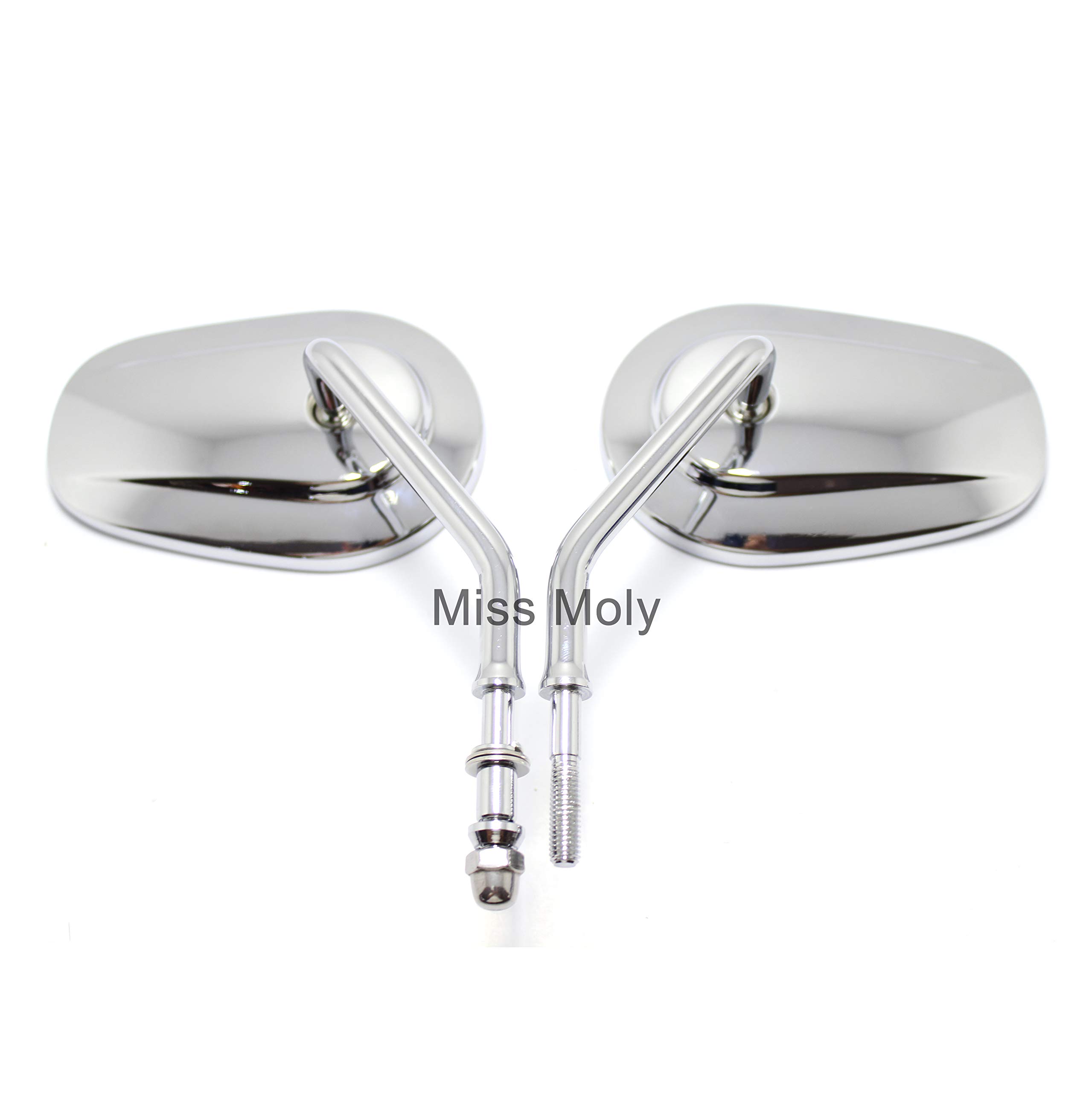 8mm Rétroviseurs de Moto pour Sportster 1200 XL883 Dyna Softail Breakout Road Glide Rocker(#2-Chrome)