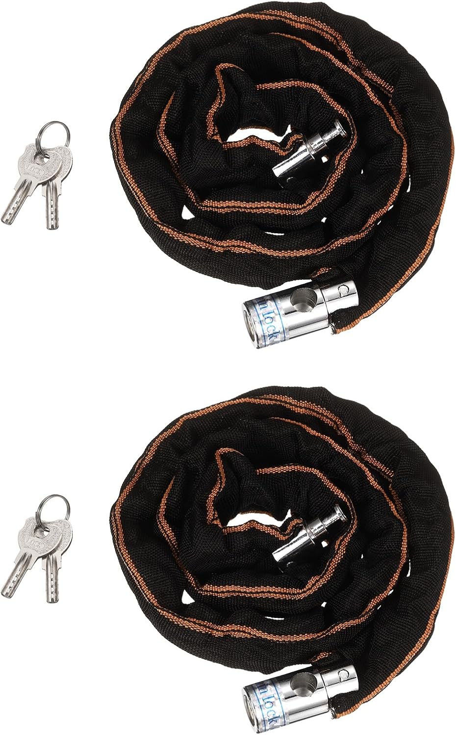 PATIKIL Chain Lock, (2ft x 1", Silver) (1 Pcs), Thick Manganese Steel Anti-Theft Bike Chain Lock with 2 Keys, Suit for - Bikes/Trailers/Motorcycles/Garage Security