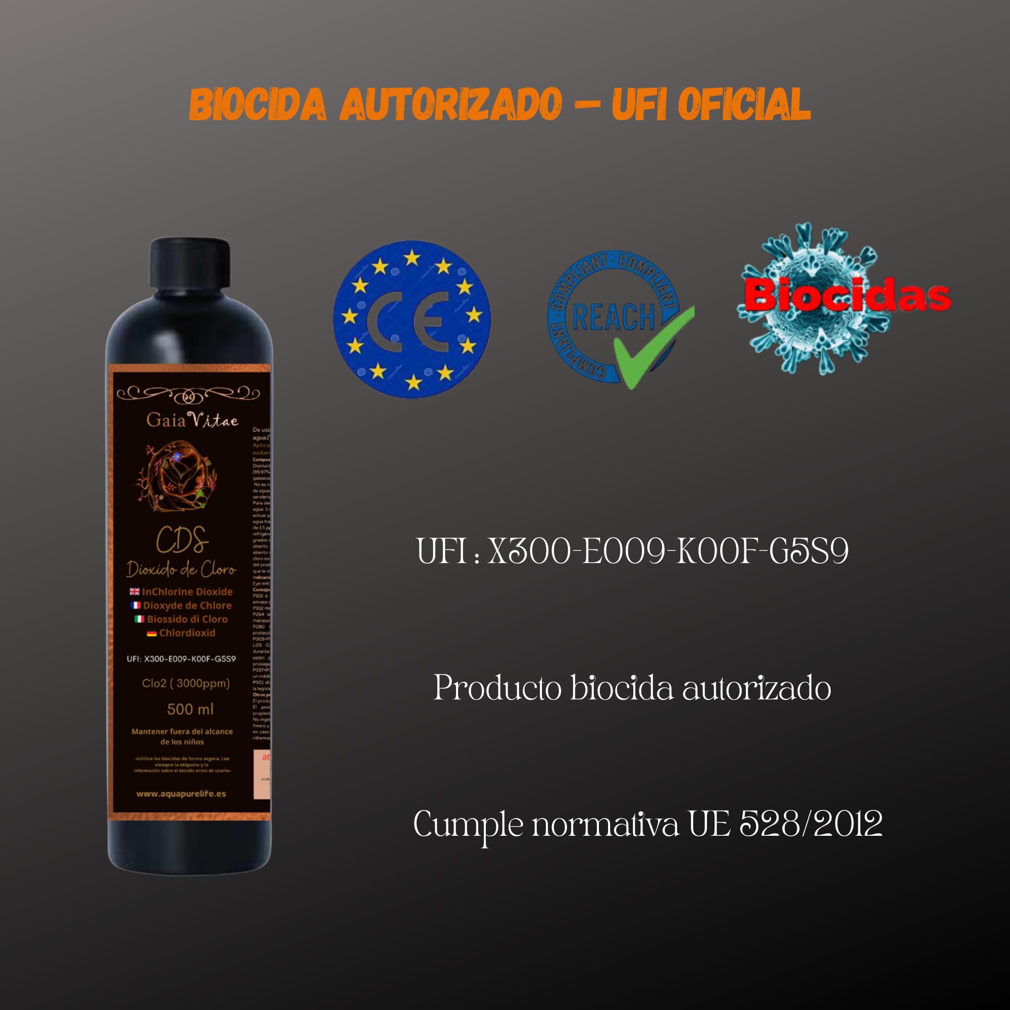CDS/CDL 3000 PPM (500 ml) - CDS de fabricación Reciente, Producto ya Activado, Listo para dosificar, Incluyendo un vasito medidor