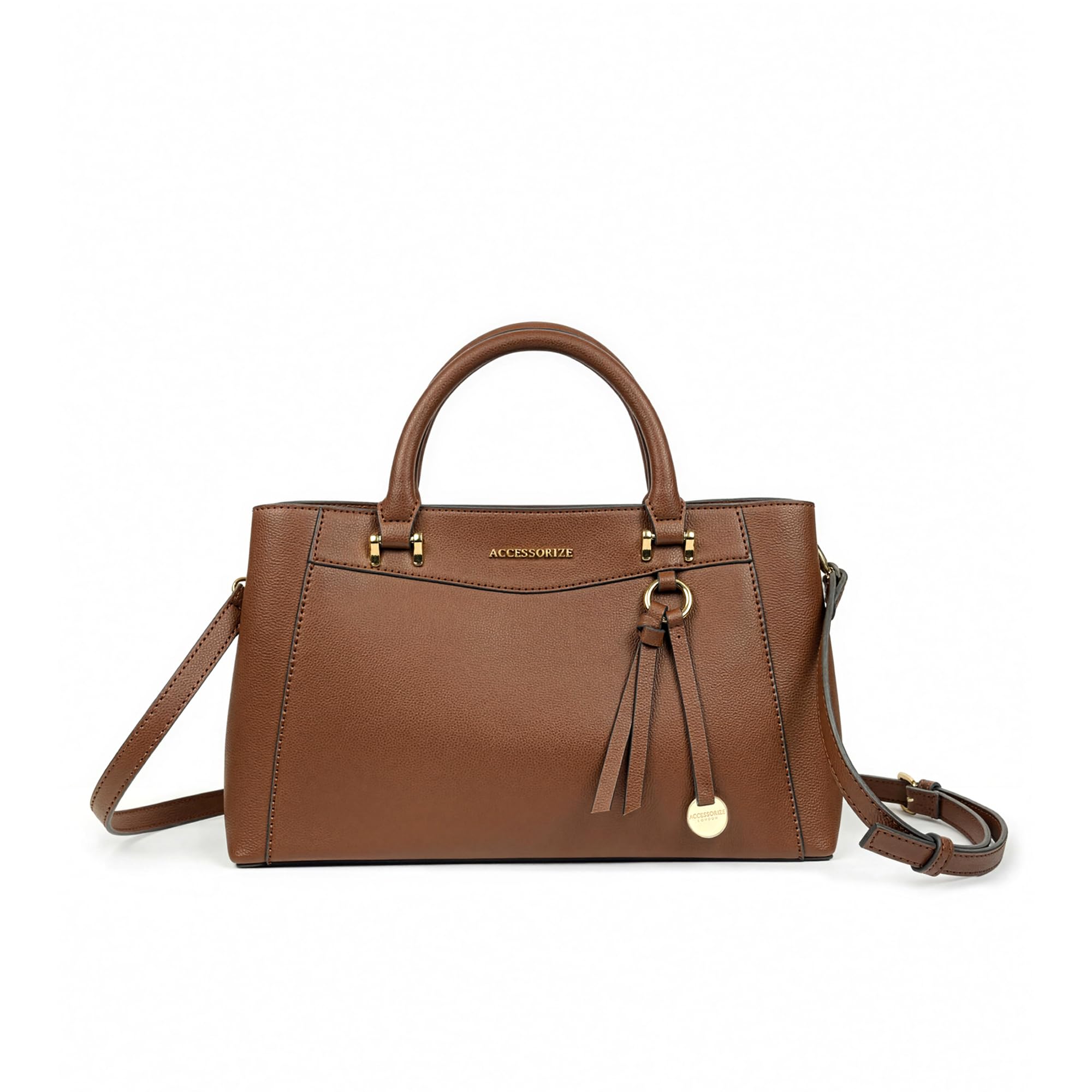 London Women's Tribeca Satchel Bag | Structured Handbag for Women | Faux Leather Tote Bag | Top Handle & Crossbody Bag | Stylish Work Office Purse-image-30