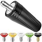 coyardor Pressure Washer Turbo Nozzle, 360° Rotating Power Washer Tips with 1/4" Quick Connect, 5 Spray Nozzle Tips Replacement for Ryobi, Karcher, Greenworks, and More (3000 PSI, 3.0 GPM)