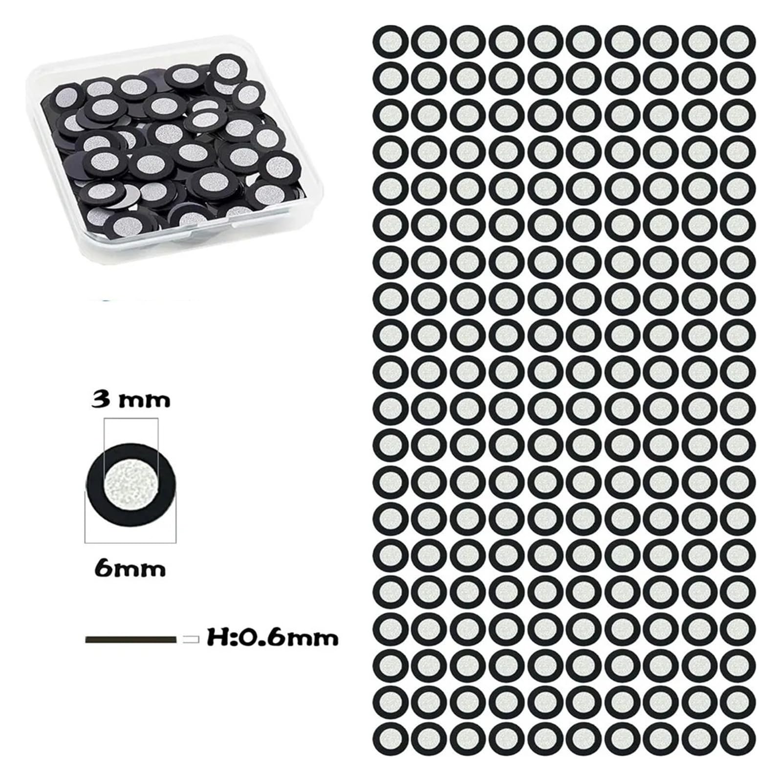 100/500/1000PCS Ręczny skaner 3D Magnetyczne znaczniki pozycjonujące punkty śledzące, punkty docelowe o wysokim współczynniku odbicia(1000pcs,3/6MM)