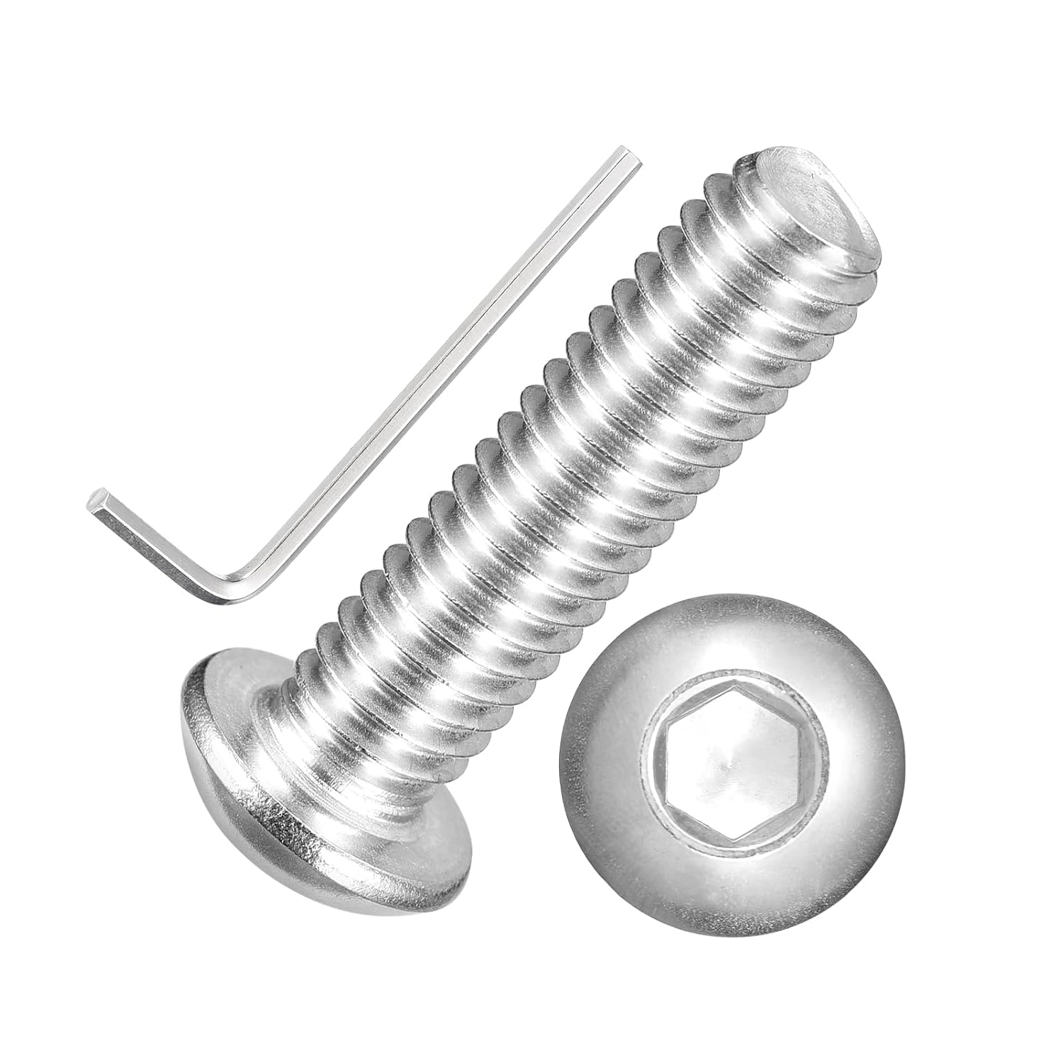 100pcs Button Head Socket Cap Screws - [1/4"-20x1-3/4] 18-8 Stainless Steel - Industrial Grade Corrosion Resistant for Kitchen, Bathroom, Furniture & DIY Projects