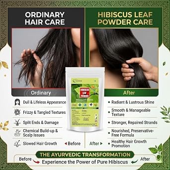 Neotea Hibiscus Leaf Powder | Sembaruthi Ilai | 500GM (17.63 OZ) Natural Hair Fall Treatment, Promotes Hair Growth, Chemical-Free Hair Wash