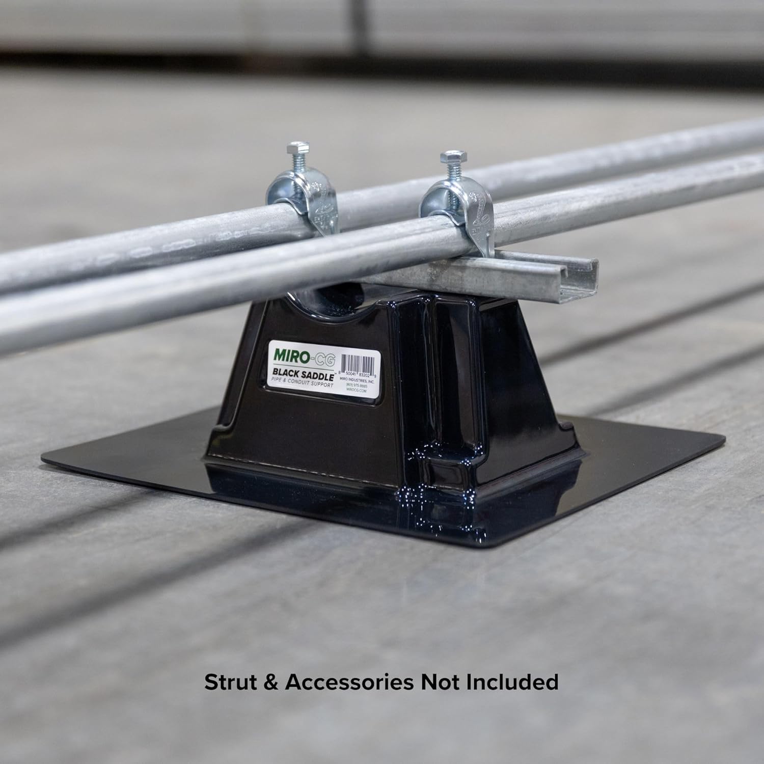 6-Pack Black Saddle Rooftop Pipe Support - Made in USA Pipe Support Stand for up to 3.5" Pipes - Tested to Withstand up to 2000 lbs - Weather-Resistant Polycarbonate Roof Blocks for Conduit