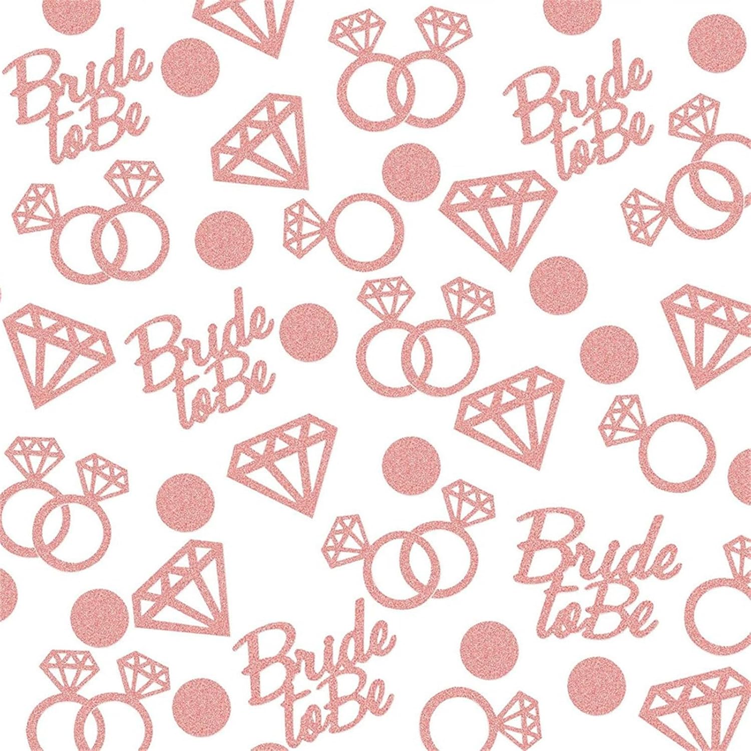 100 PCS Diamond Ring Confetti Paper Table Confetti Rose Wedding Party Décor Table Confetti, Bridal Shower Decorations Bride To Be Confetti Glittering I Do Engagement Party Table Scatter