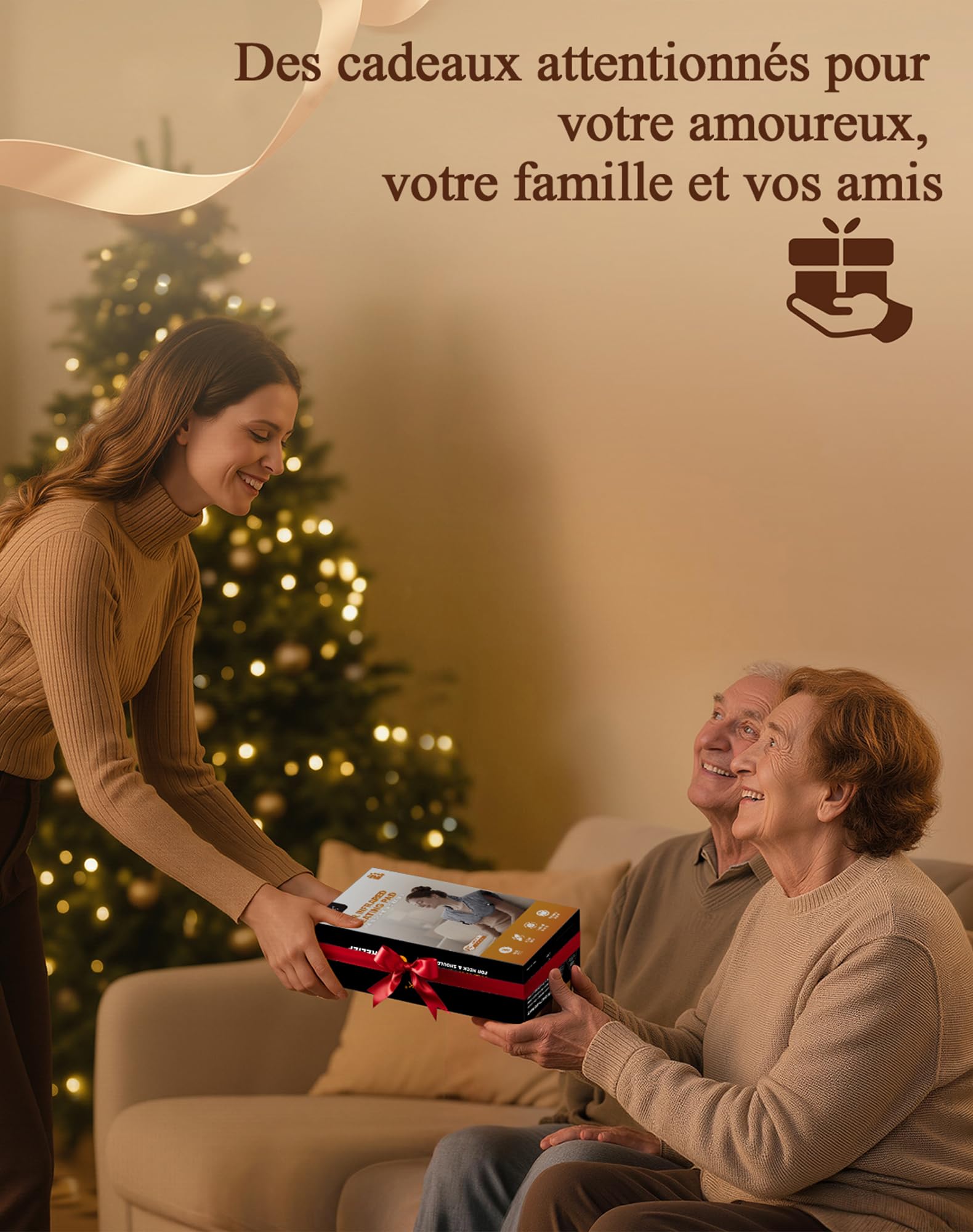 UTK Coussin Chauffant Cervicales, Cadeau Maman, Chauffe Epaule Et Nuque Electrique, Chauffe Rapidement en 30 Secondes, Jusqu'À 70 °C, Coussin Chauffant Léger avec Bandoulière, Cadeau Noel Femme
