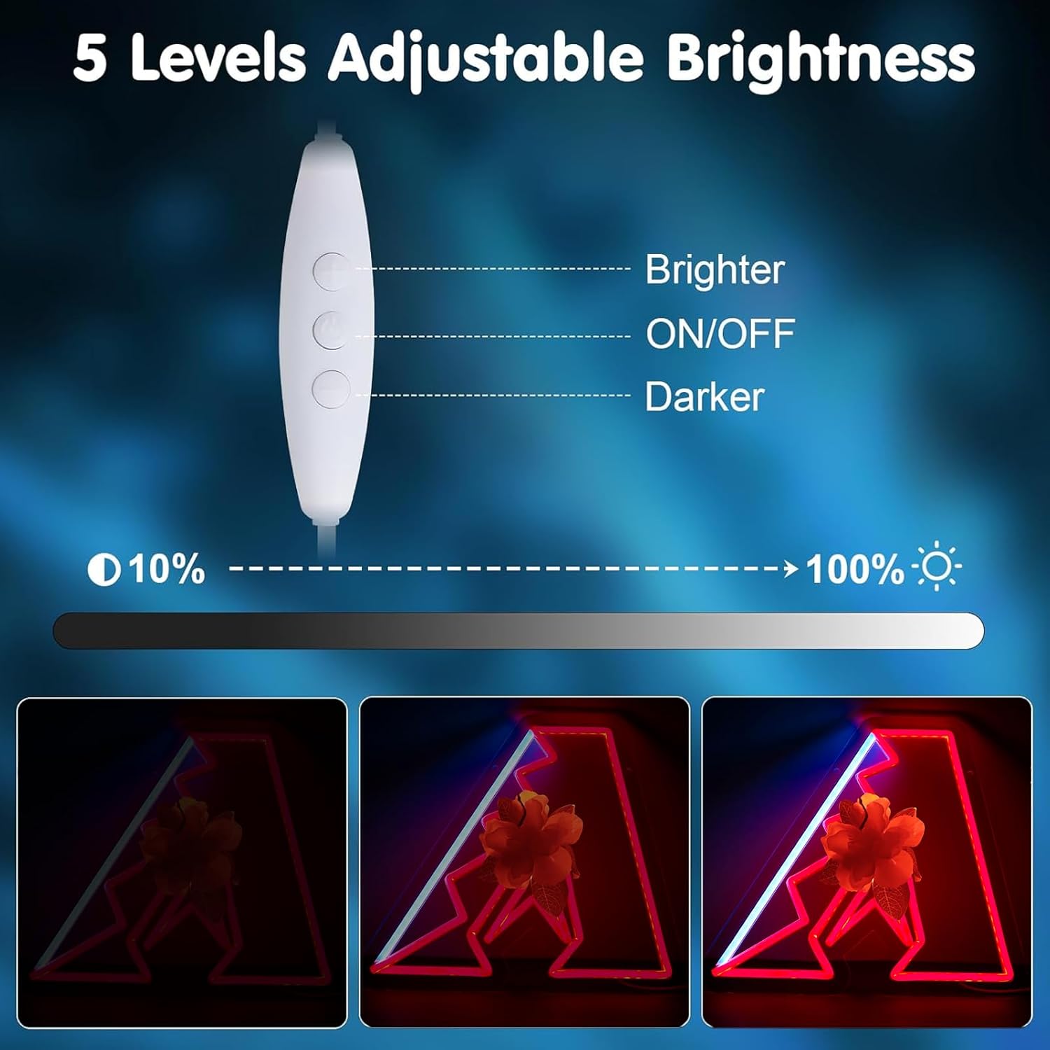 Balanar Team Logo Baseball Neon Sign For Wall Decor,Dimmable Neon Lights for Bedroom Man Cave Birthday Party, Dorms, Office Wall Art and Game Room decor10.6 * 12.2inch - Image 5