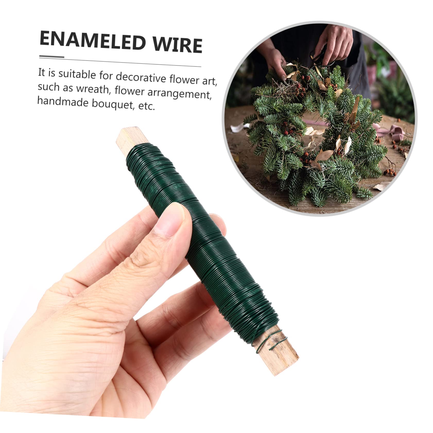 CIYODO Flower Bouquet Binding Ties 3pcs Simulated Flower Stems Wire DIY Floral Wire Green