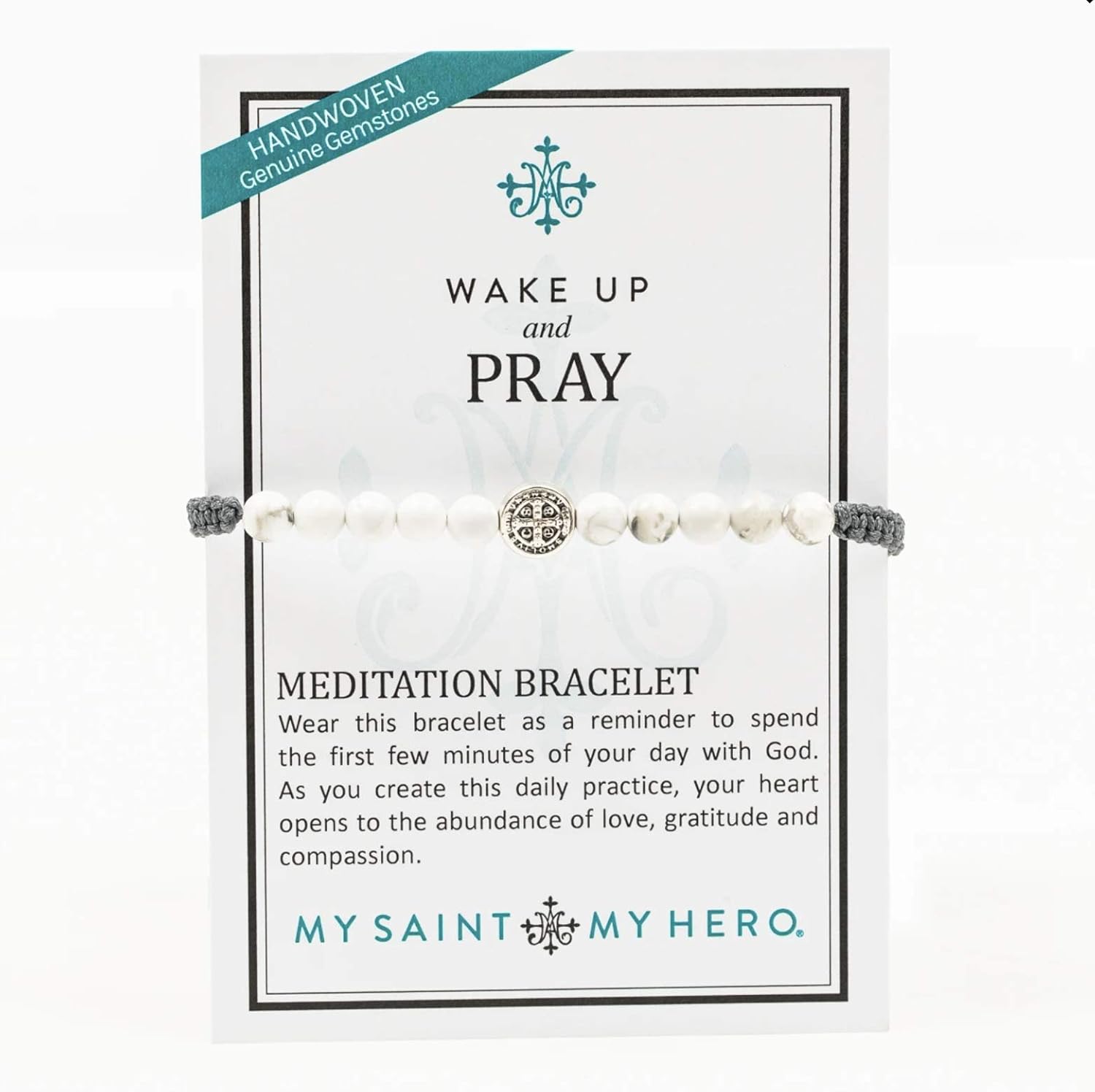 My Saint My Hero Wake Up and Pray Meditation Bracelets