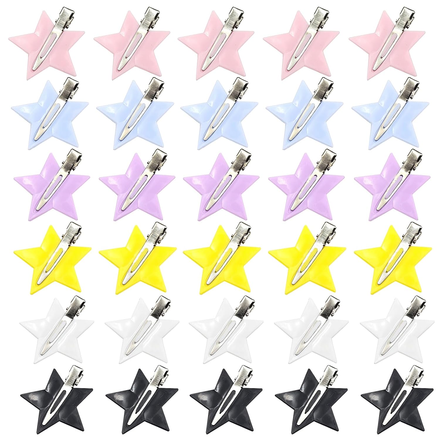 30PCS No Crease Star Hair Clips, Creaseless Clips, No Bend Duckbill Clips