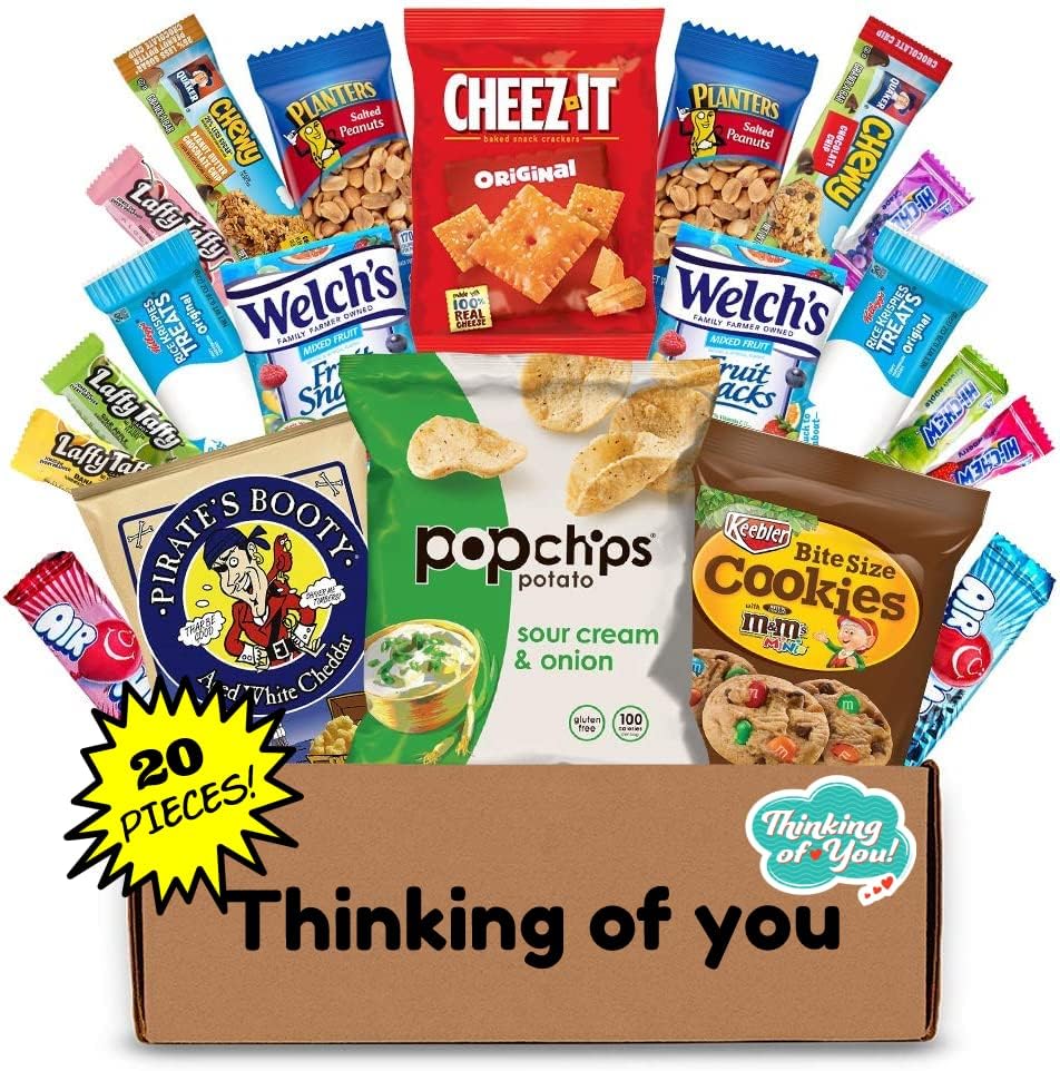 Hangry Kits Thinking Of You Gifts For Women And Men - Send A Sympathy Gift Basket Gift Box Care Package To A Friend Or Loved One. Recovery & Feel Better Soon.