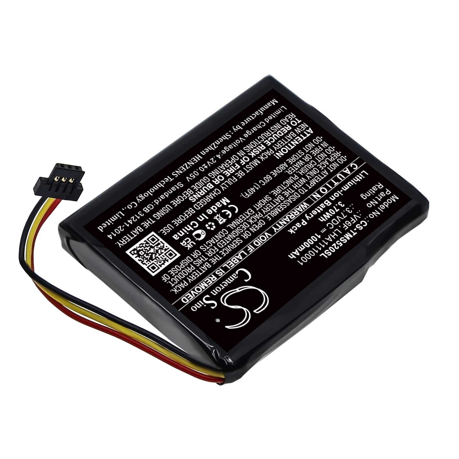 TECHTEK Bateria 1000mAh kompatybilny z [TomTom] 4AL51, Start 52 zastępuje LHA11110001, VF6F FBA