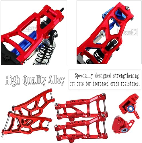 Miniatura 5 de hopsupRC Big Bore RC Shocks - Pieza de mejoras para 110 RustlerStampede 2WD, brazo A de aluminio y bloque de ruedas y bloques de dirección y