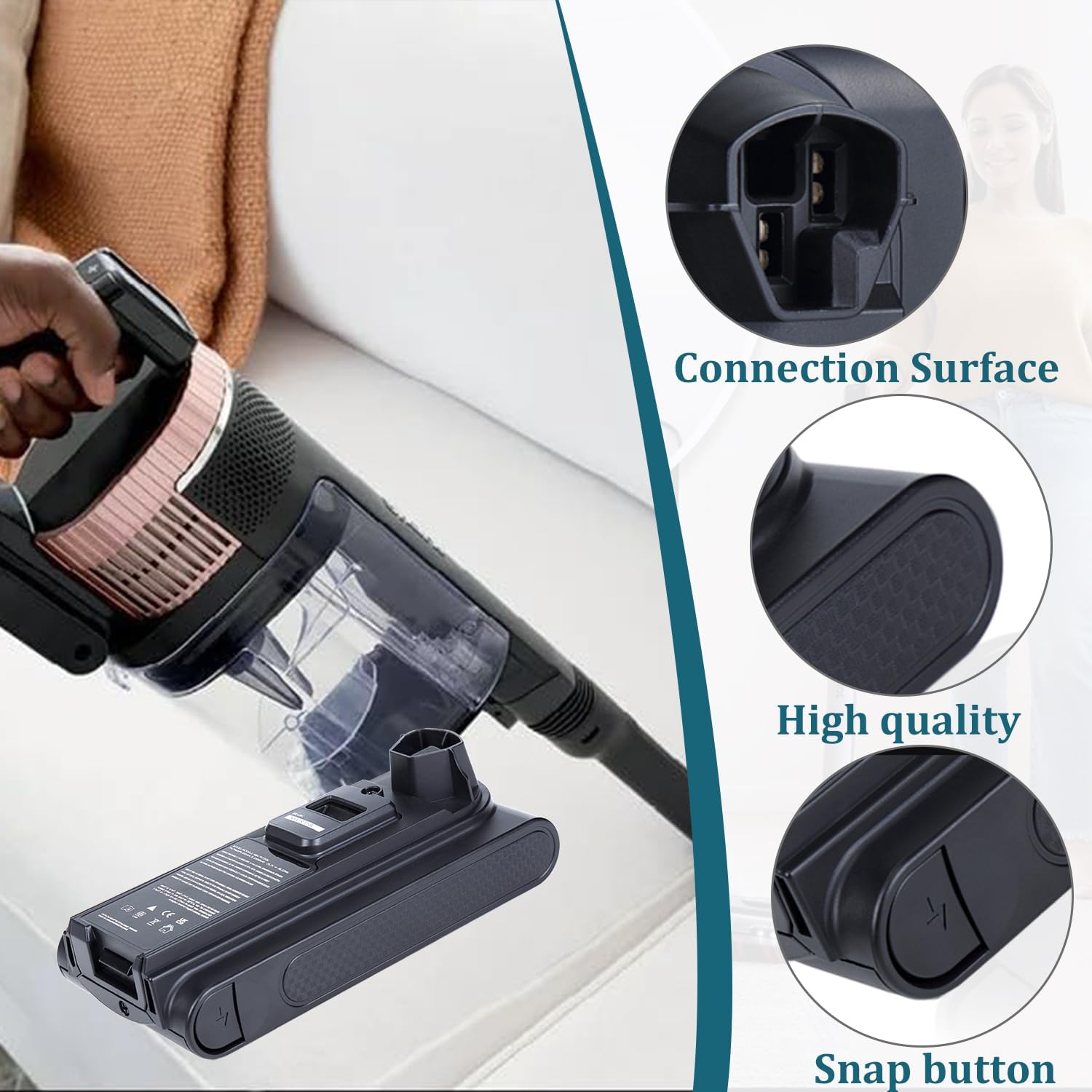 XBATR620SL Replacement Battery Compatible with Shark IZ540H, IZ562H, UZ565H, LZ500 Cordless Vacuums (Not for IZ840H/IZ862H/UZ865H Series) 21.6V (3000mAh)