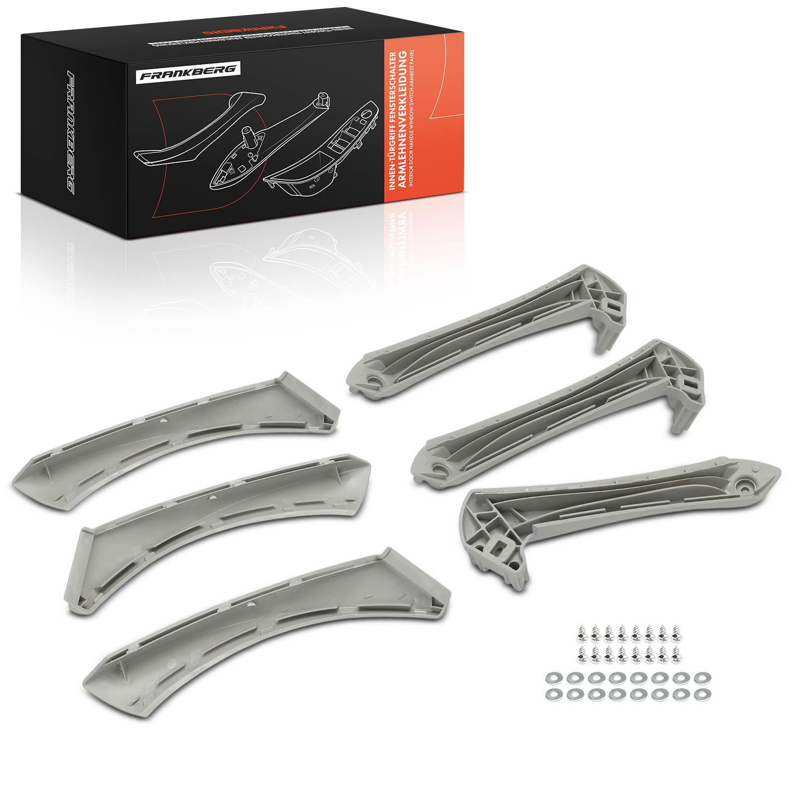 Frankberg 6x Manija de puerta interior trasera izquierda gris plata | Compatible con: Serie 3 Touring E91, Serie 3 E90