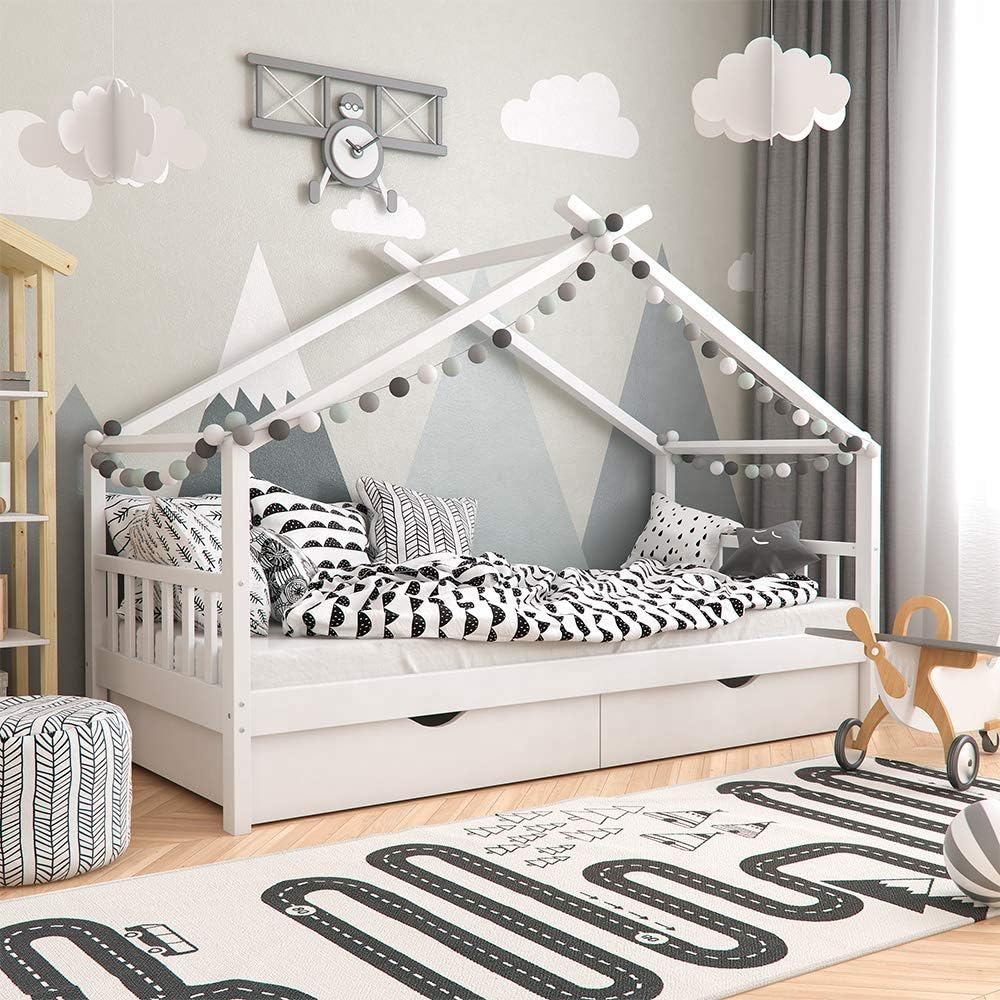 Babify Homy - Cama Infantil - Cama para niños 200 x 90 cm - Cajones incluidos