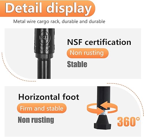 Miniatura 88 de BestOffice Estantes de almacenamiento de alambre de 3 niveles con ruedas 23 x 13 x 31 pulgadas Cromado Estantes ajustables Estante de metal
