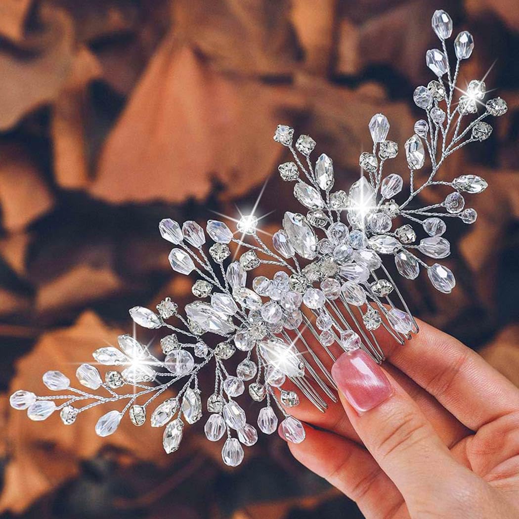 Zoestar Pettine per capelli da sposa con cristalli, accessorio per capelli per donne e ragazze