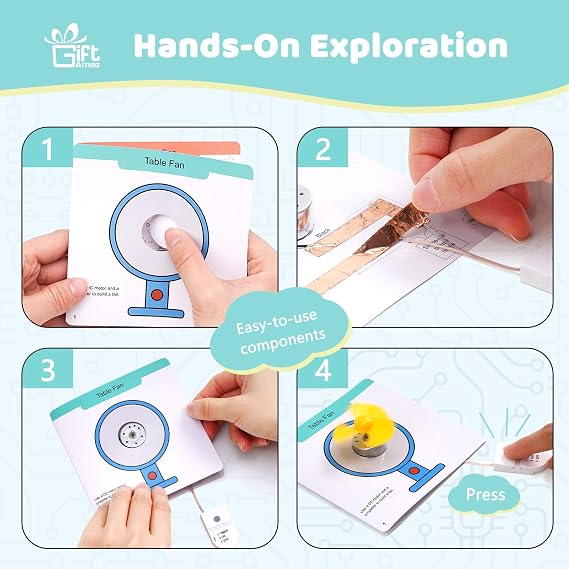 GiftAmaz Paper Circuits Kit for Kids, STEM Electric Circuit Motors Kit