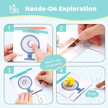 GiftAmaz Paper Circuits Kit for Kids, STEM Electric Circuit Motors Kit