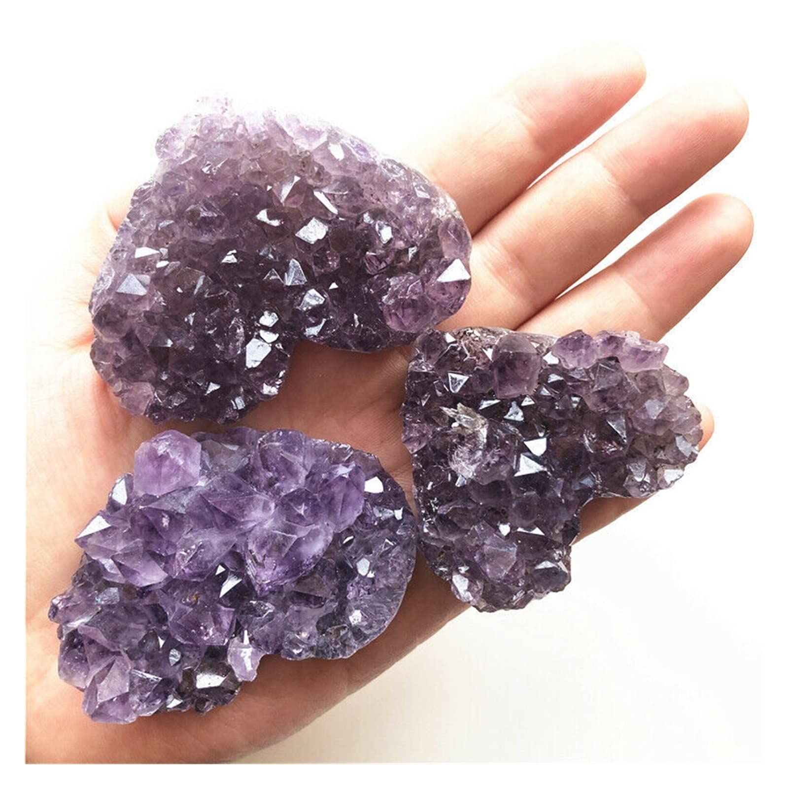 Cristal Natural Áspero 60-80g Amatista Natural Geoda Racimo Cristal De Cuarzo Tallado A Mano Corazón Curación (Tamaño : 1pcs) Inicio Colecciones (Size : One Size)