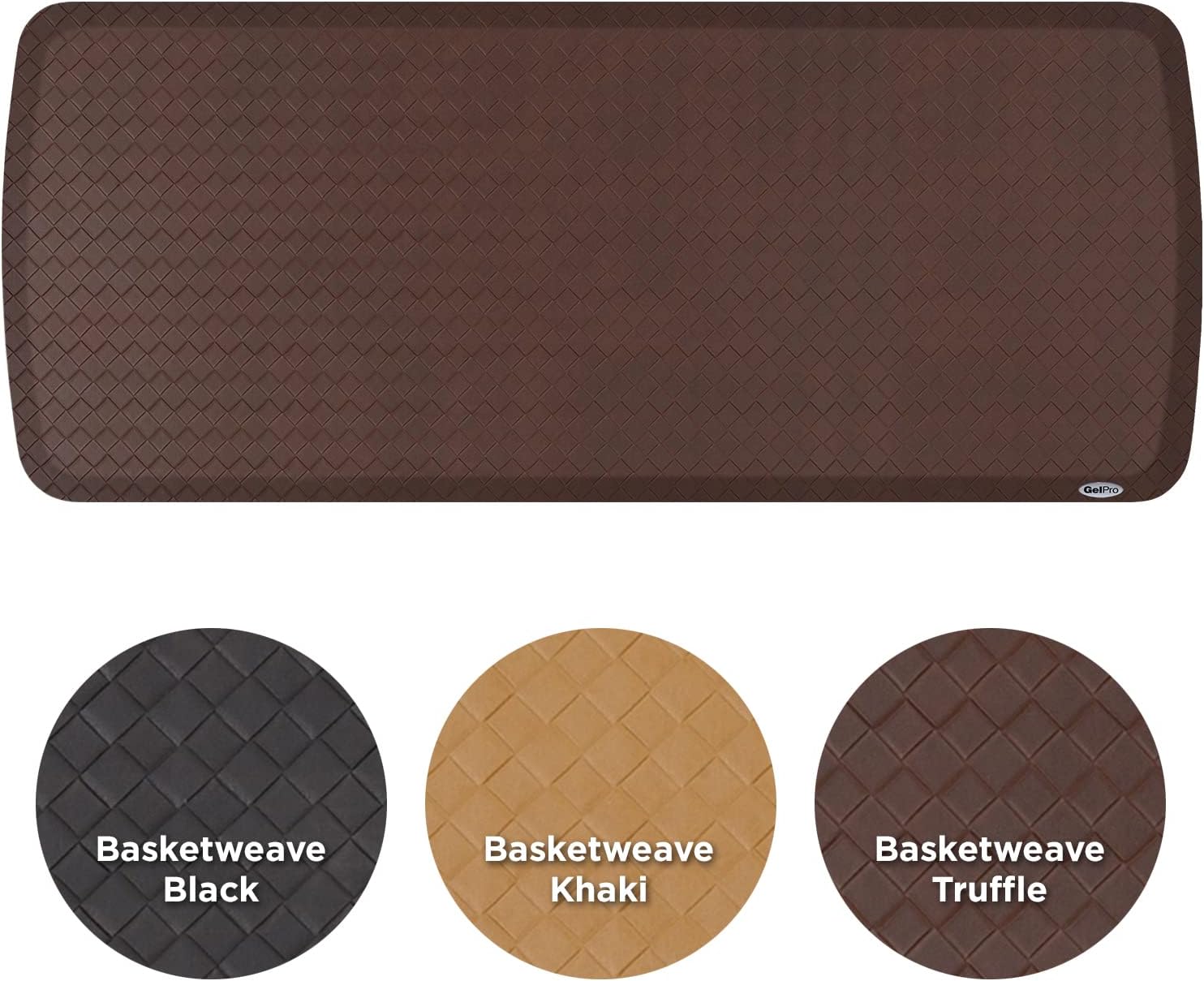 GelPro Elite Premier Gel & Foam Anti-Fatigue Kitchen Floor Comfort Mat, 20" x 48", Basketweave Truffle