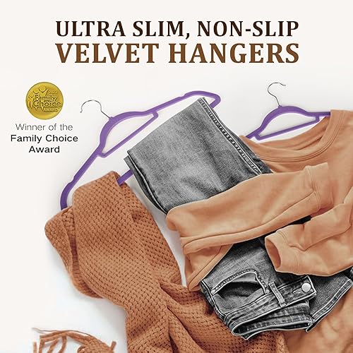 Miniatura 2 de Perchas de terciopelo color negro, paquete de 50 con 10 ganchos de plástico transparente para ropa mojada, perchas antideslizantes para ropa de