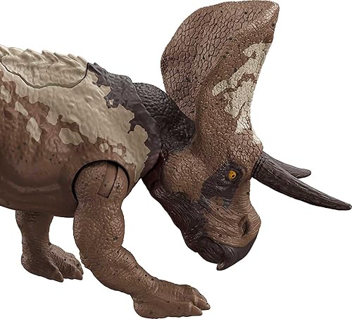 Miniatura 5 de Mattel Jurassic World Strike Attack Zuniceratops - Figura de acción de dinosaurio con función de ataque y articulaciones móviles