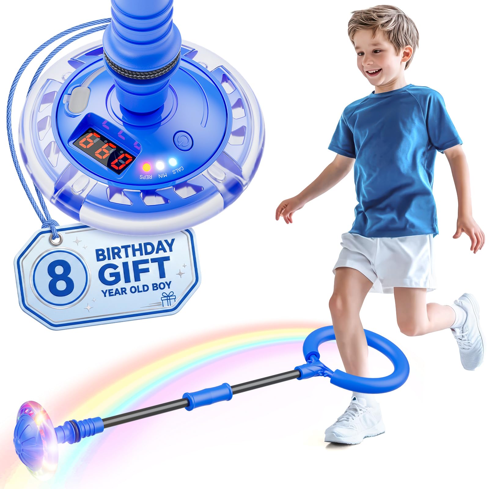 Flooyes Skip Ball for Kids, Ankle Skip Ball Toy with Counter, Timer