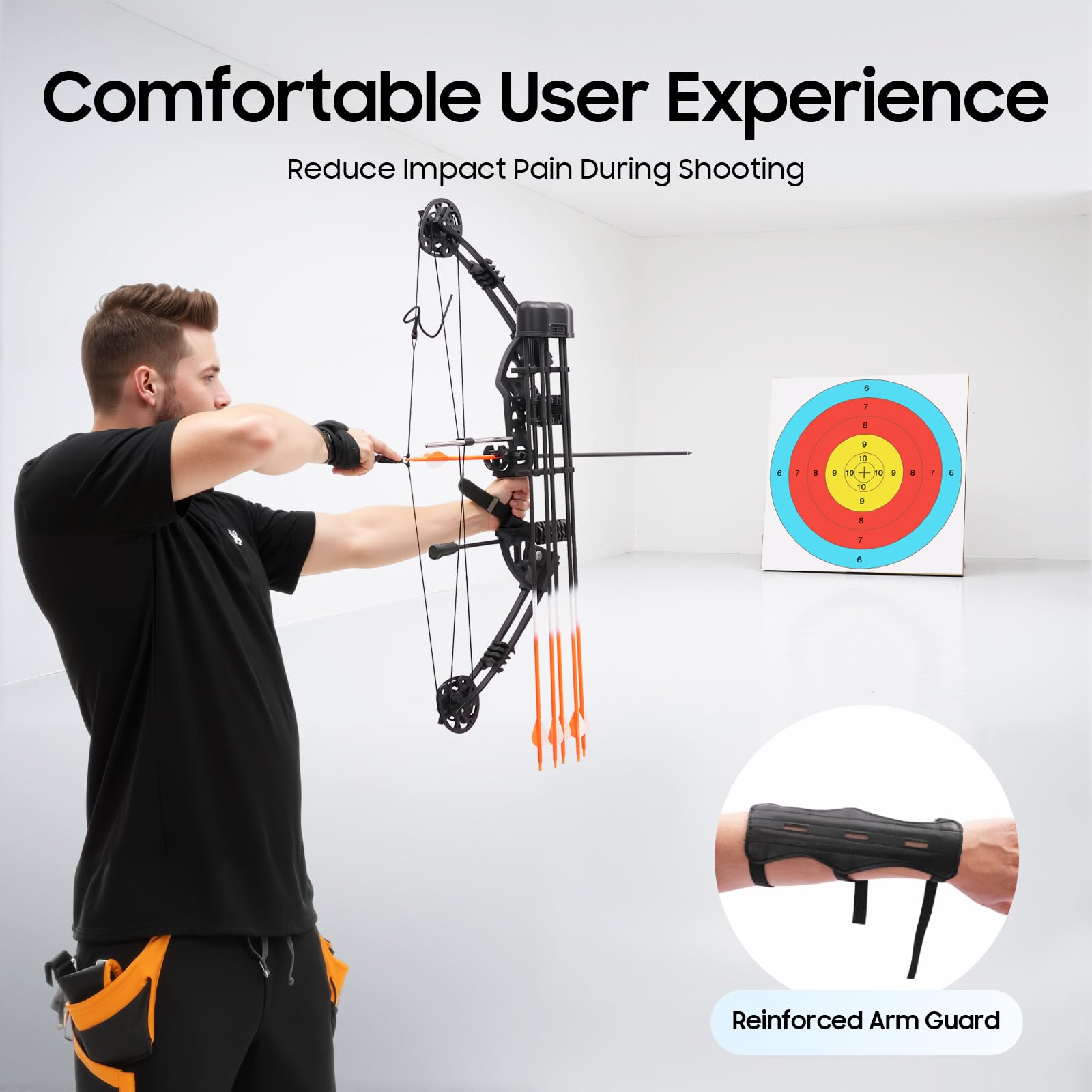 Compoundbogen Set 30-60lbs einstellbar Jagd Zielübung | 280-320 FPS Schussgeschwindigkeit 12 Pfeile im Lieferumfang Rechtshänder-Modell für Jagd Wettkampf & Freizeit.
