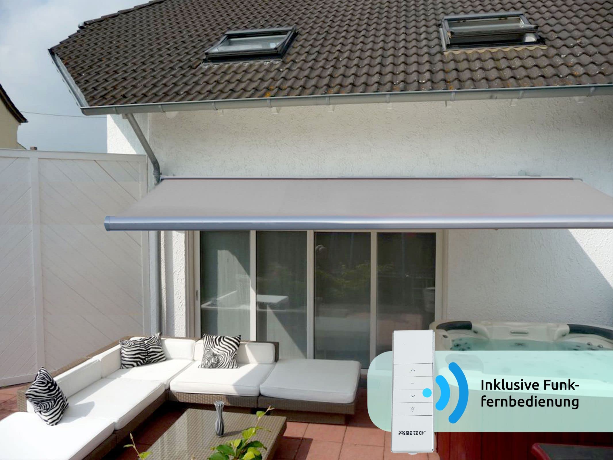 Prime Tech Electric Cassette Awning, Articulated Awning 400/450 / 500/600, Light-grey