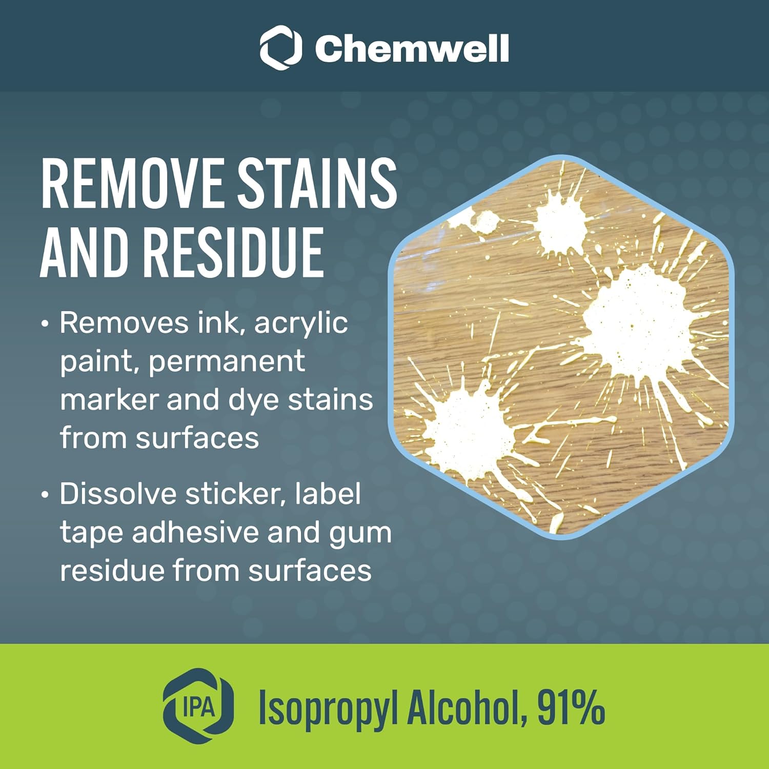 Chemwell 91% Isopropyl Alcohol - 2 Gallons (32 fl oz, 8 Pack) - with Premium Spray Head - for Multipurpose Household or Commercial Surface Cleaning