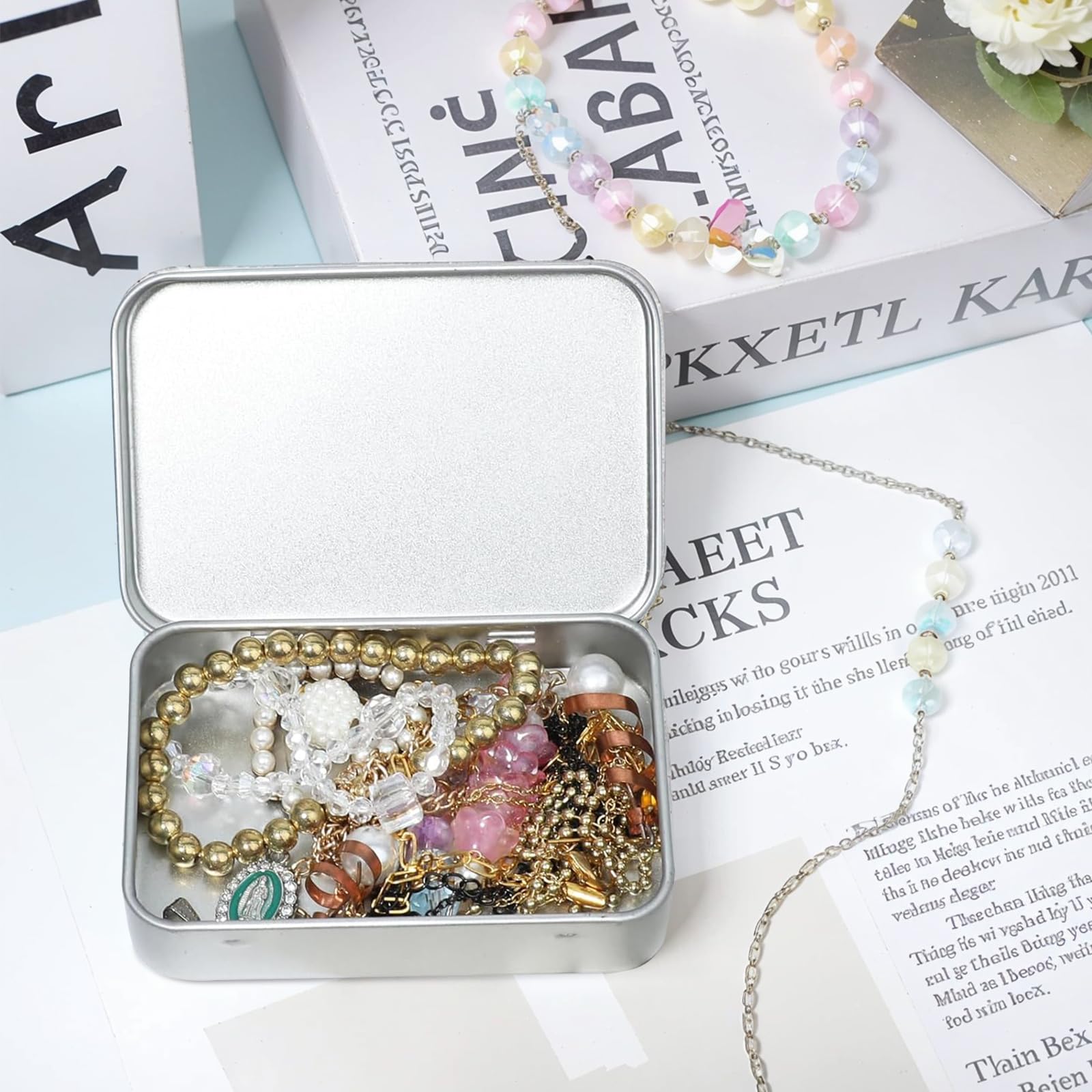 8 Pièces Boite Metallique Avec Couvercle,Boîtes À Charnières