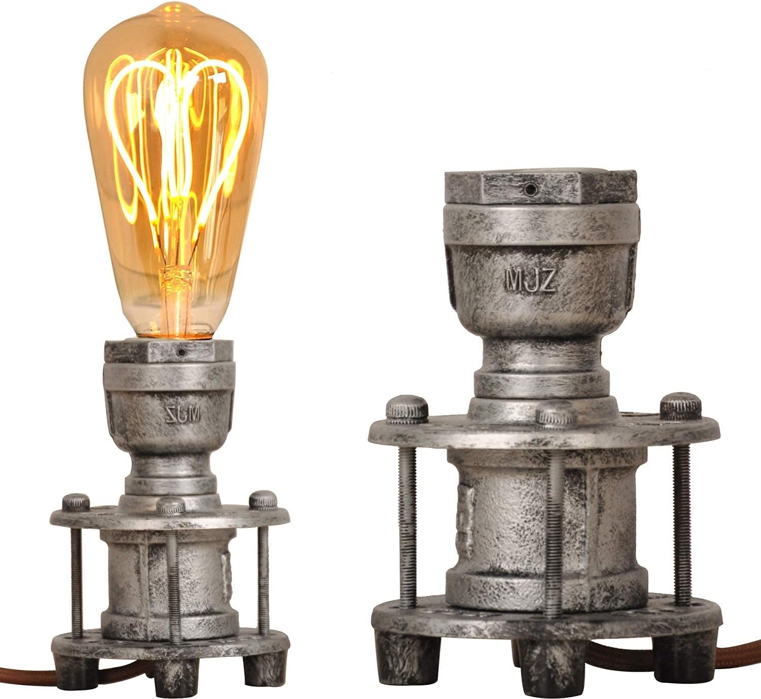 2 Stück Vintage Tischlampen E27 - Industrielle Schreibtischlampen Mit Schalter