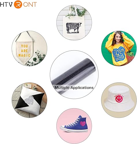 Miniatura 2 de HTVRONT Rollo de vinilo HTV con purpurina plateada, 12 x 15 pies, vinilo de transferencia de calor con purpurina plateada para camisas, vinilo para