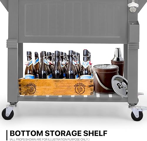 Miniatura 5 de MADOG Classical Cooler with Wheels and Handle Outdoor Coolers for Patio and Deck Entertaining Rolling Cooler Large Cooler with Wheels Ice Cooler